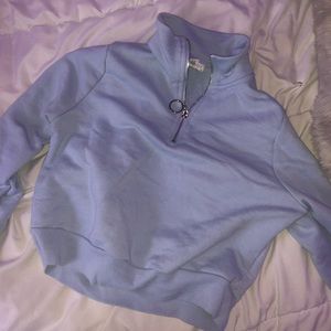 light blue cropped sweater